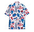 American Short Tall Button Hawaiian Shirt, Button Up Aloha Shirt For Men, Women