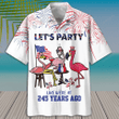 Let's Party Flamingo American Flag Hawaiian Shirt