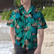 Wombat Tropical Palm Leaves And Pink Flower Pattern Hawaiian Shirt