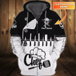 Chef, Personalized Name 3D Zipper Hoodie, Gift for cooking lovers, Chef Birthday gift