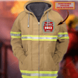 Firefighter - 3D Full Print Zipper Hoodie Christmas, Custom Firefighter Zip Hoodie, Firefighter Gift, Fireman Shirt
