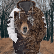 Black Bear Hunting - 3D Zipper hoodie, Gift for Hunter, Hunting Lovers