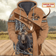 Personalized Name Moose Hunting 3D Zipper hoodie - Gifts for Hunter, Hunting Lovers