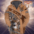 Deer Hunting 3D all over printed - Personalized Name 3D Zipper hoodie