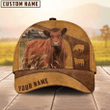 Custom Name Red Angus Cattle Cap, Cow hat, Farmer cap, Baseball Hat For Farmer, Gift for farm