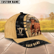 Custom Name Red Angus Cattle 3D Cap, Baseball Hat For Farmer, Gift for farm