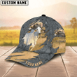 Custom 3D Full Print White Brahman Cap Hat, Baseball Brahman Cap, Farm Baseball Hat