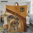 Custom Name Jersey Brownie Farmhouse Fleece Blanket, Sherpa blanket, cow blanket 50x60 in, Gift for Farmer