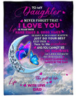 Personalized To My Daughter Blanket From Daddy Mommy Colorful Butterflies My Love Is Forever, Birthday Gifts for Daughter