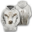Charolais Cattle 3D All Over Printed Hoodie, Cow 3D Hoodie for men and women, Farm shirt, Cow lover gift, Gift for Farmer
