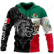 Mexican Aztec 3D All Over Printed Shirts, Customized Mexican Hoodies for Men, Unisex Mexico Hoodie 3D