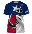 Fishing 3D Fish Hook Texas Flag UV protection custom sweatshirt, personalized fishing apparel gifts