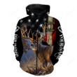 Deer Hunting US Flag Full Printing Custom Name Shirt, Personalized Gift for hunter