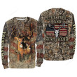 Live Free and Hunt Hard American Flag Custom Name 3D All over print Shirts, Personalized hunting gift