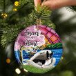 Basenji sleeping Angel ceramic ornament, Basenji Christmas ornament, gift for dog lover