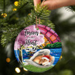 Shiba Inu sleeping Angel ceramic ornament, Shiba Inu Christmas ornament, gift for dog lover