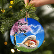 Shiba Inu sleeping Angel ceramic ornament, Shiba Inu Christmas ornament, gift for dog lover