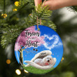 Poodle sleeping Angel ceramic ornament, Poodle Christmas ornament, Gift for dog lover