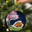 Vizsla sleeping Angel ceramic ornament, Vizsla Christmas ornament, Gift for dog lover