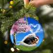 Rottweiler sleeping Angel ceramic ornament, Rottweiler Christmas ornament, Gift for dog lover