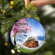 Dogue de Bordeaux sleeping Angel ceramic ornament, Dog Christmas ornament, Gift for dog lover