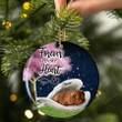 Dogue de Bordeaux sleeping Angel ceramic ornament, Dog Christmas ornament, Gift for dog lover