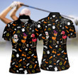 Flamingo golf Halloween women golf apparels, women golf shirt, women's sleeveless golf shirts, Halloween shirt