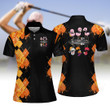 Flamingo Reflection Halloween Women Golf Apparels, Women Golf Shirt, Women's Sleeveless Golf Shirts, Halloween Shirt