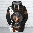 Love Dachshund 3D zip hoodie Custom Name, Dog 3D shirt, Gift for Dachshund lover