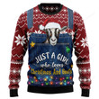 Just A Girl Who Loves Christmas And Goats Ugly Christmas Sweater, Christmas gift Goats lover