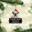 English Bulldog Personal Stalker Christmas Ornament, Dog Christmas shape ornament, Christmas gift for Dog lover