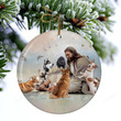 God Surrounded By Dogs Porcelain Ceramic Ornament