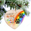 A Piece Of My Heart Is At The Rainbow Bridge - Dog Memorial Gift - Personalized Custom Heart Ceramic Ornament