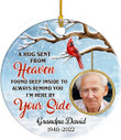 Personalized Memorial Ornaments, Photo Picture Cardinals Appear When Angels are Near Ceramic Ornament