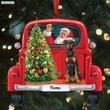 Santa & doberman Christmas Personalized Ornament, Dog ornament, Christmas gift for dog lover