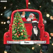 Santa & French bulldog Christmas Personalized Ornament, Dog ornament, Christmas gift for dog lover