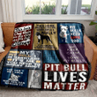 Pitbull Dog Print Flannel Blanket For All Season, Soft Warm Throw Blanket Nap Blanket For Couch Sofa Office