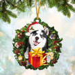 Husky Christmas Gift Hanging Ornament, Husky Dog Christmas ornament, Christmas gift for Dog lover