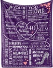 40Th Birthday Blanket 40 Year Old Idea Throw Blankets Decorations Turning 40 Bday For Her Mom Wife Personalized Funny