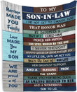 Son-in-Law Gift Blanket, to My Son-in-Law for Son-in-Law, Best Birthday Gift Ideas for Son-in-Law