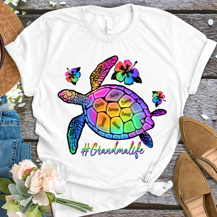 GrandmaLife Turtle With Grandmakids Summer T-Shirt