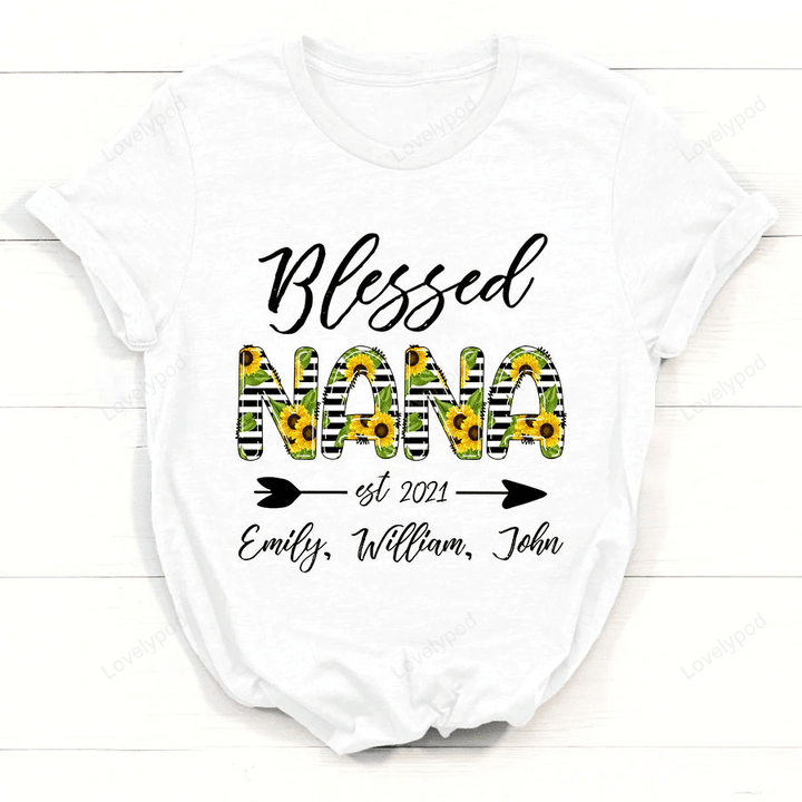 Blessed Nana Sunflower Custom Shirt