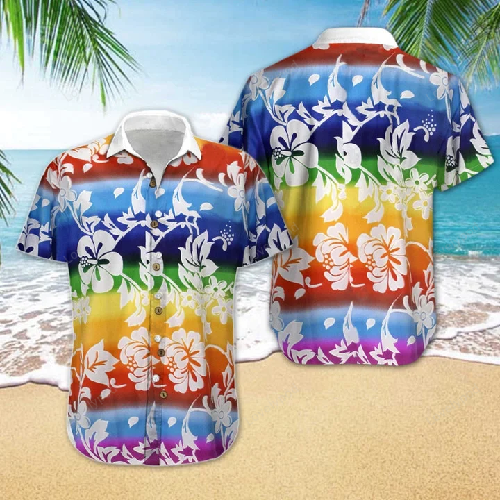 Time Of Spring Lgbt Flower Design Hawaiian Shirt