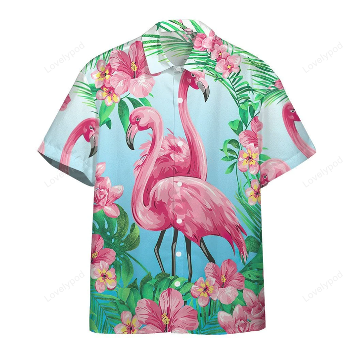3D Flamingo Hawaii Custom Short Sleeve Shirts Aloha Shirt For Summer