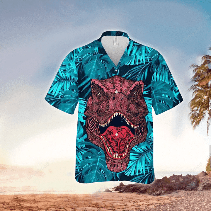 Dinosaurs Aloha Shirt, Dinosaurs pattern Hawaiian Shirt For Dinosaurs Lovers