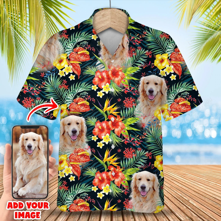 Personalized Hawaiian Shirt With Your Pet's Photo, Gift for Dog lovers, Summer Dog Hawaiian shirt For Men, Women