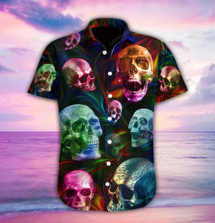 Cool Screaming Skull Fantasy Design Hawaiian Shirt
