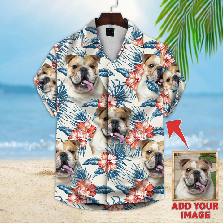 Custom photo Dog floral Aloha Shirt, Gift for Dog lovers, Summer Dog Hawaiian shirt For Men, Women