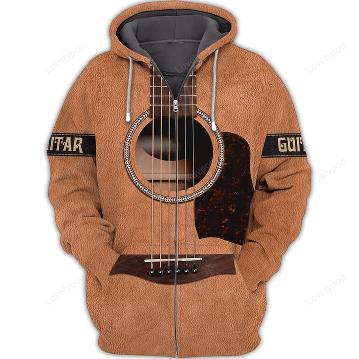 Personalized Guitar - Gift for Guitar Lovers 3D All Over Printed Zip Hoodie, funny guitar shirts for men