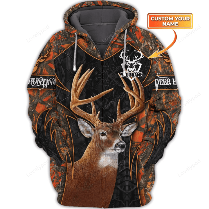 Deer Hunter 3D zip Hoodie For Men For Women, Hunting 3D gift, Deer Men zip Hoodie, Gifts For Him